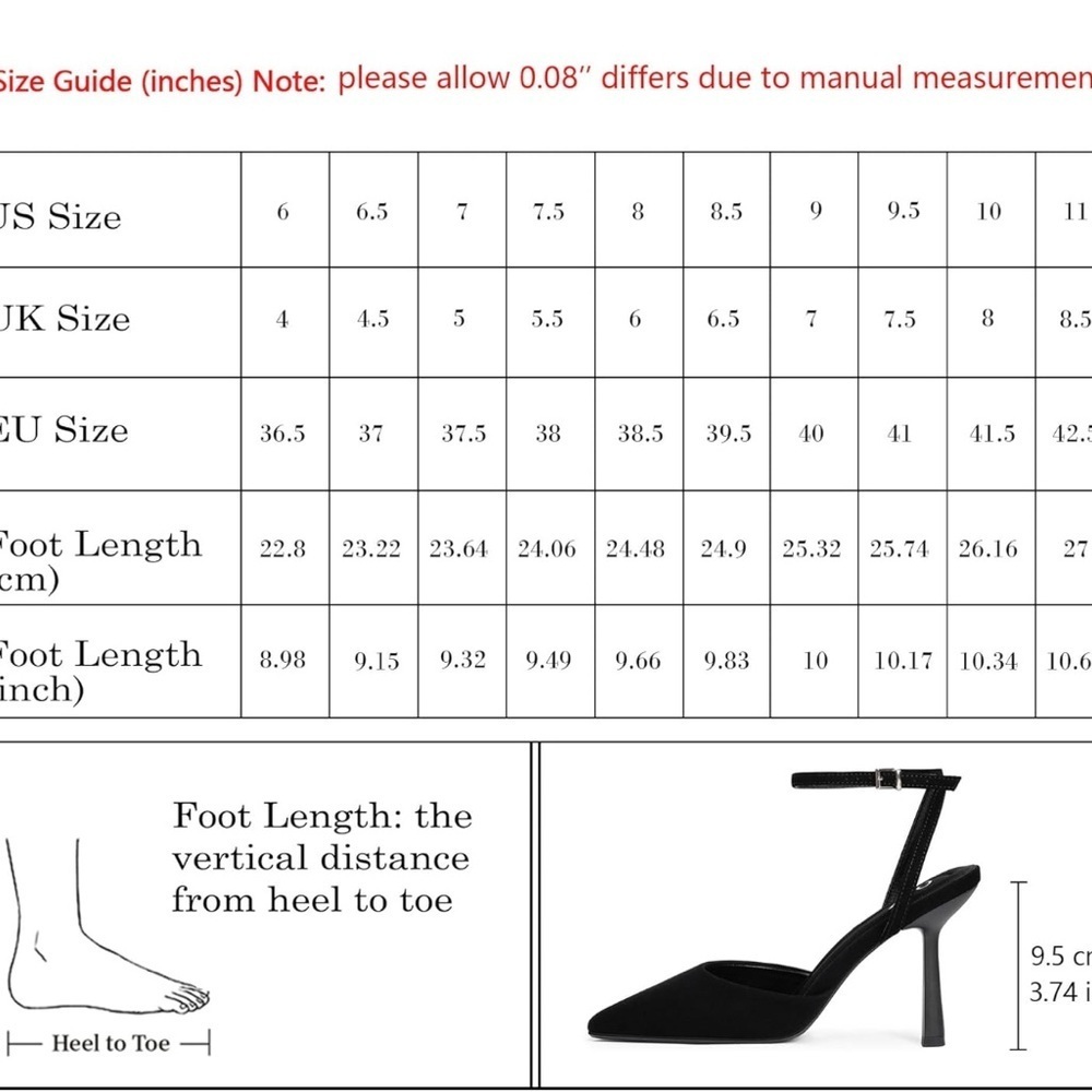NIB QIY Closed Toe Ankle Strap Heels Pumps Pointed Toe Sandals - Picture 3 of 5